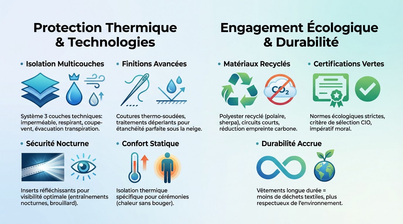 Innovations techniques et matériaux durables des tenues JO 2026